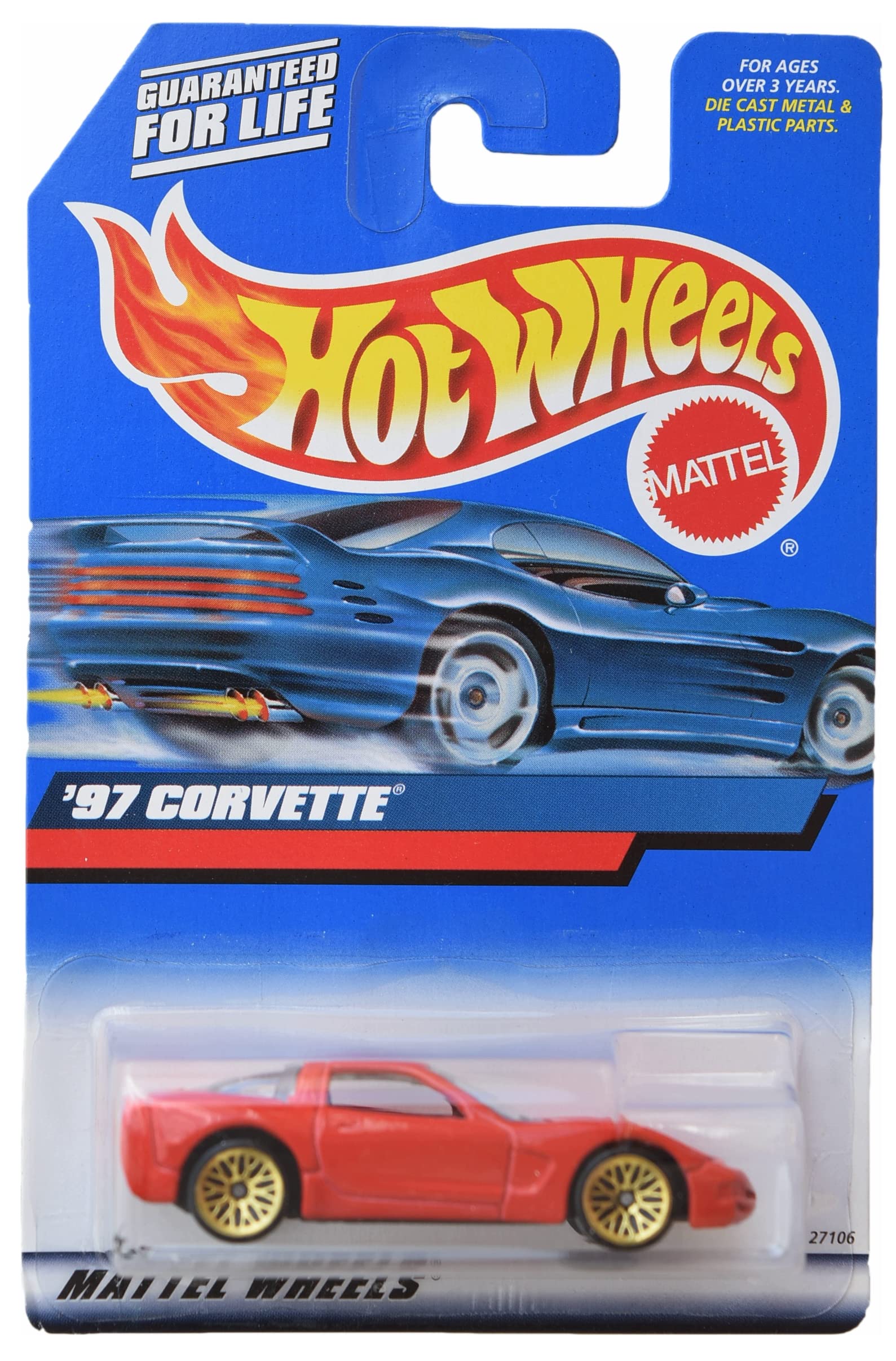 Amazon.com: Hot Wheels '97 Corvette, [red] Gold Wire Rims #188